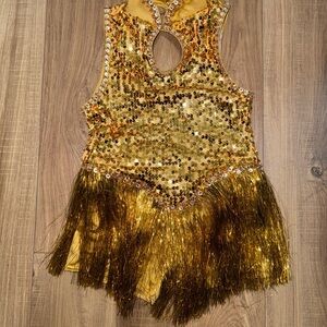Weissman Gold Sequin Fringe Kids Costume